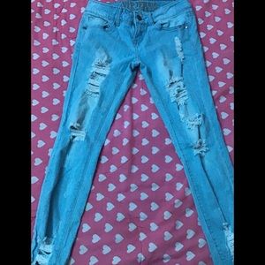 VIP jeans ripped non-stretchy